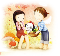 fairies with a puppy